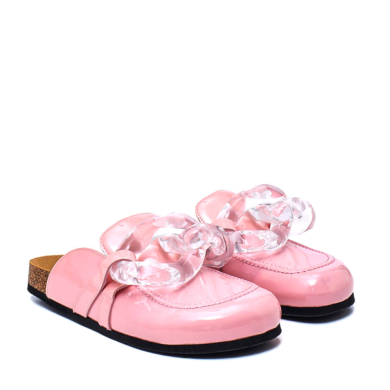 JW Anderson - Pink Patent Leather Chain Mule 39